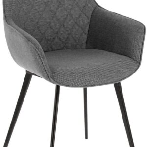 Amira, Spisebordsstol, moderne, nordisk, stof by LaForma (H: 87 cm. x B: 60 cm. x L: 56 cm., Grå/Sort)