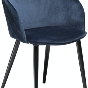 Dual, Spisebordsstol, Fløjl by DAN-FORM Denmark (H: 80 cm. B: 57 cm., Blå/Sort)