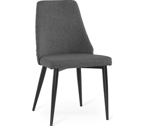 FLAIR, Spisebordsstol, Stof, Metal by Torkelson (H: 87 cm. x B: 49 cm. x L: 57 cm., Koksgrå/sort)