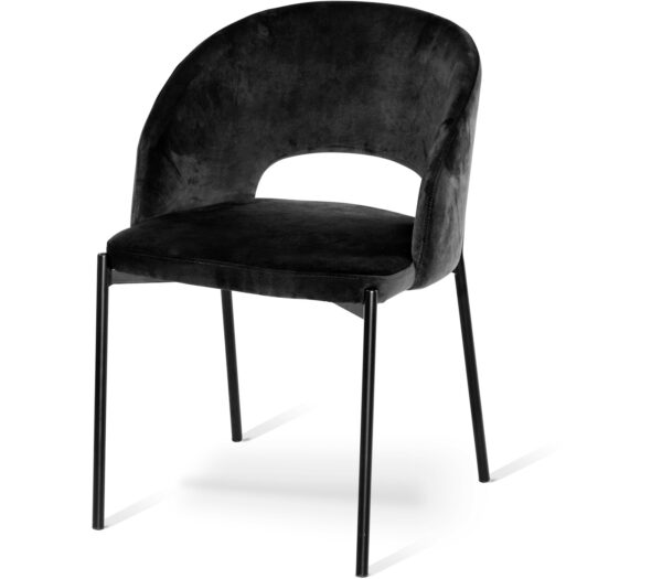 GAP, Spisebordsstol, Fløjl, Metal by Torkelson (H: 78 cm. x B: 52 cm. x L: 55 cm., Sort)