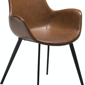 Hype, Spisebordsstol med armlæn, Kunstlæder by DAN-FORM Denmark (H: 80 cm. B: 62 cm., Brun/Sort)