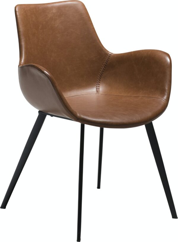 Hype, Spisebordsstol med armlæn, Kunstlæder by DAN-FORM Denmark (H: 80 cm. B: 62 cm., Brun/Sort)