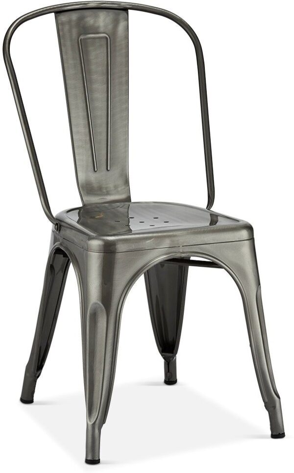 Islay, Spisebordsstol, Industriet look, Lakeret stål by Raymond & Hallmark (H: 85 cm. B: 43 cm. L: 51 cm., Sølv)