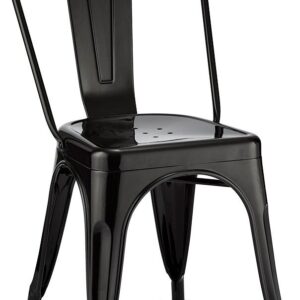 Islay, Spisebordsstol, Industriet look, Lakeret stål by Raymond & Hallmark (H: 85 cm. B: 43 cm. L: 51 cm., Sort)