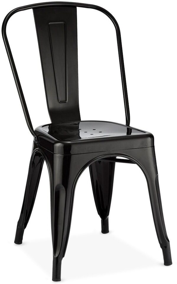 Islay, Spisebordsstol, Industriet look, Lakeret stål by Raymond & Hallmark (H: 85 cm. B: 43 cm. L: 51 cm., Sort)