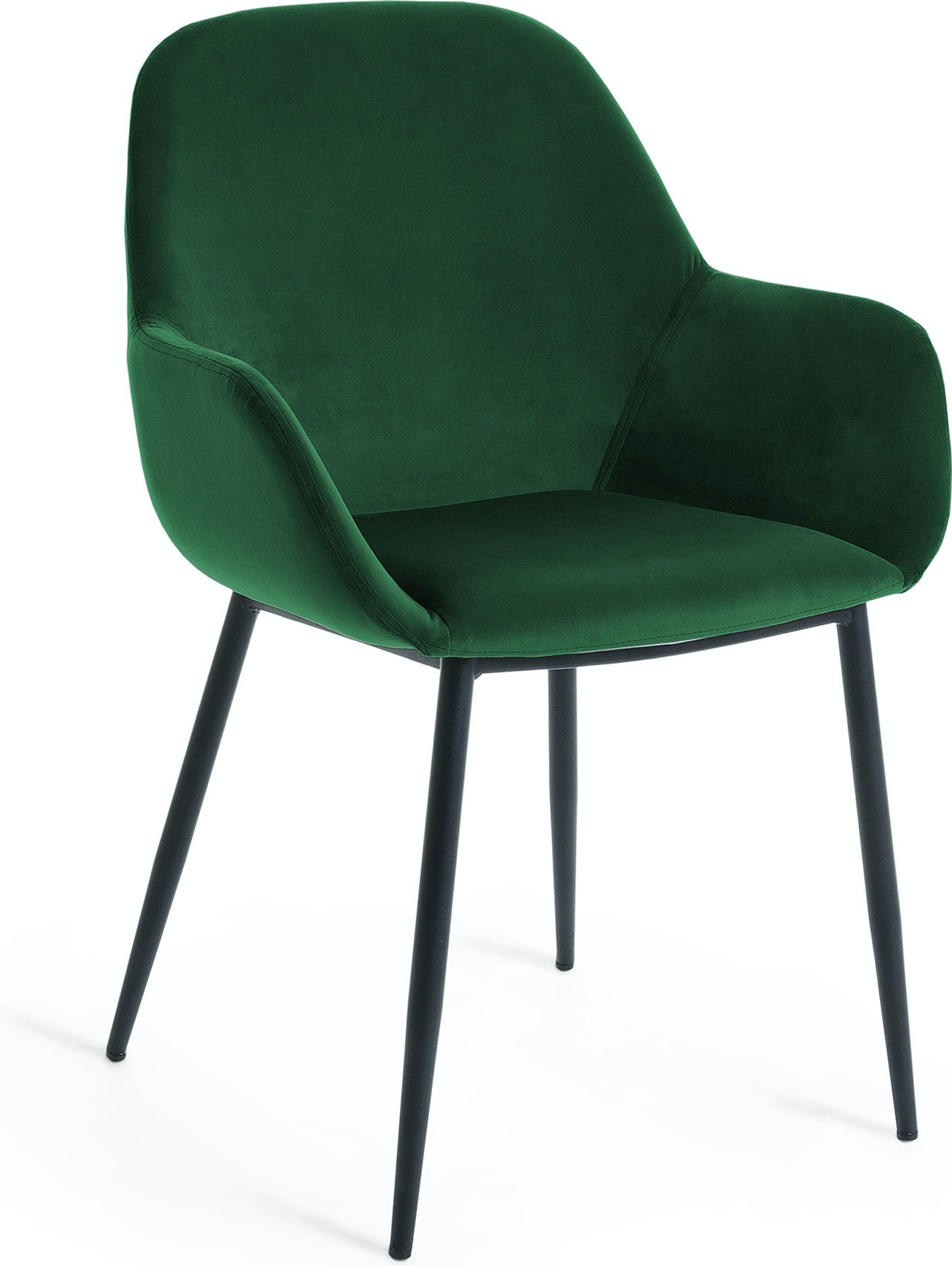 Konna, Spisebordsstol, vintage, industriel, stof by LaForma (H: 83 cm. x B: 59 cm. x L: 55 cm., Grøn/Sort)