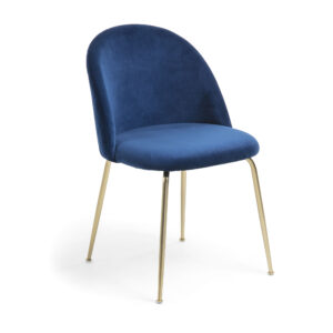 LAFORMA Mystere spisebordsstol - mørkeblå/guld fløjlstof/metal
