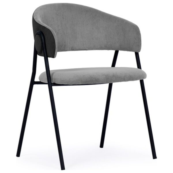 Lina, Spisebordsstol med rund ryg by House of Sander (H: 78 cm. B: 53 cm. L: 60 cm., Lysegrå)