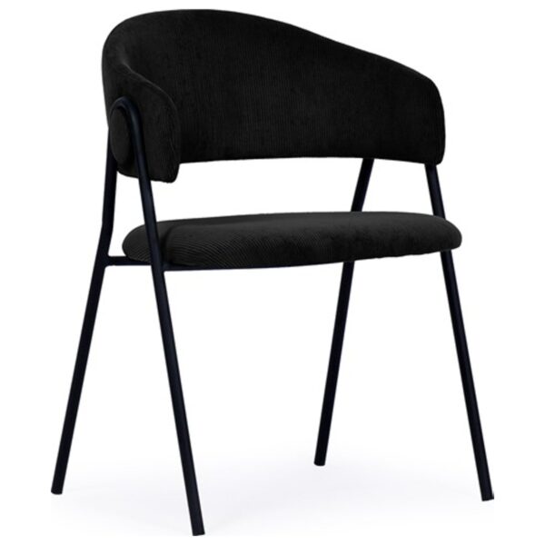 Lina, Spisebordsstol med rund ryg by House of Sander (H: 78 cm. B: 53 cm. L: 60 cm., Sort)