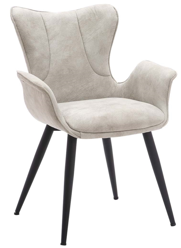 Mist, Spisebordsstol med armlæn, Kunstlæder by House of Sander (H: 88 cm. B: 63 cm. L: 61 cm., Grå)