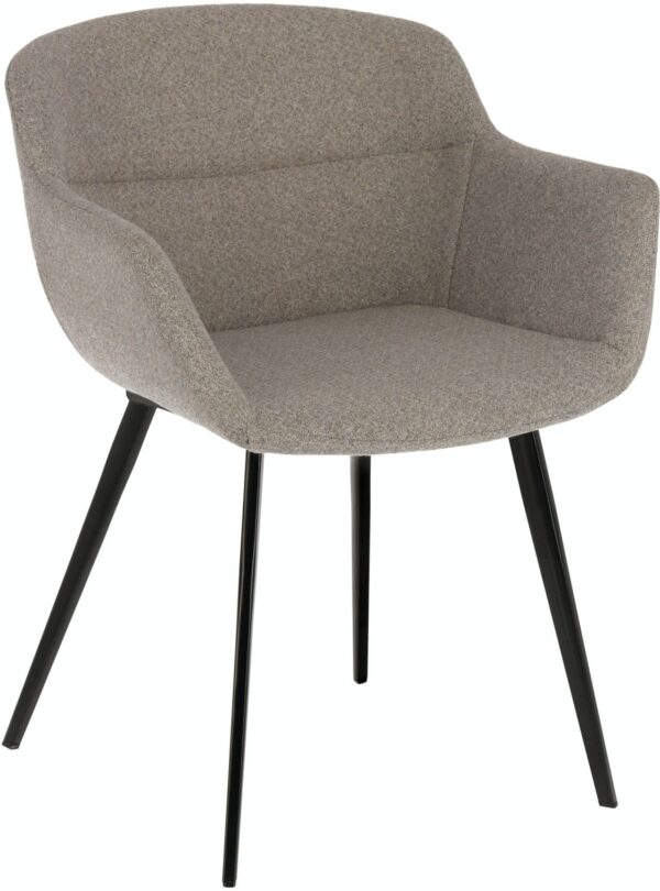 Nadya, Spisebordsstol med armlæn by LaForma (H: 78 cm. B: 61 cm. L: 58 cm., Grå/Sort)