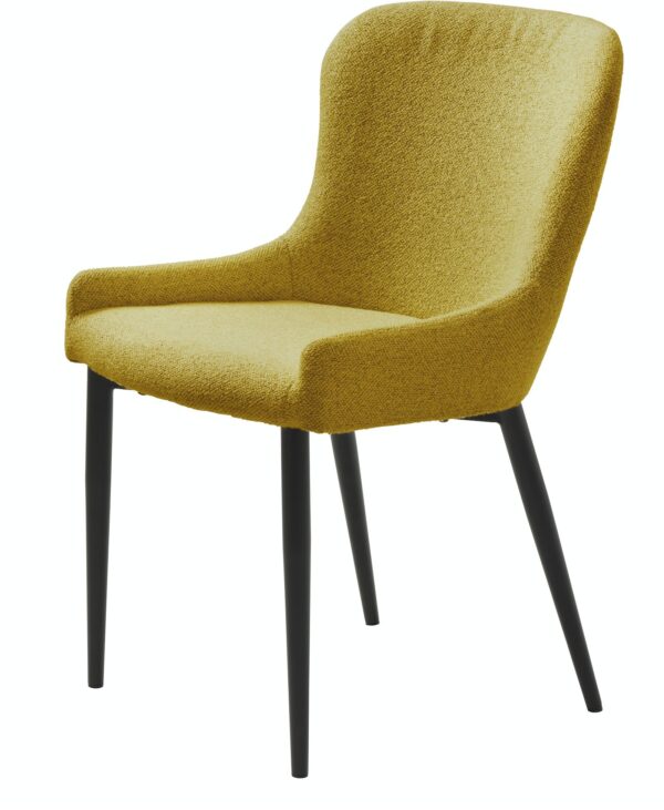 Ontario, Spisebordsstol, bouclé by Unique Furniture (H: 82 cm. x B: 52 cm. x L: 60 cm., Gul)