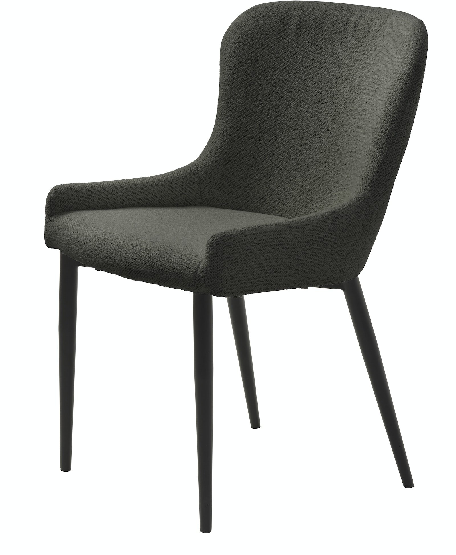 Ontario, Spisebordsstol, bouclé by Unique Furniture (H: 82 cm. x B: 52 cm. x L: 60 cm., Mørkegrå)