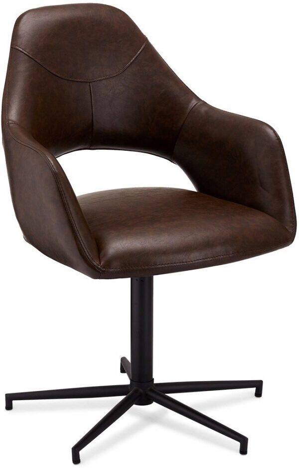 Pinmore, Spisebordsstol med armlæn, PU læder by Raymond & Hallmark (H: 89 cm. B: 59 cm. L: 64 cm., Mørkebrun)