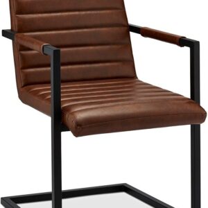 Prior, Spisebordsstol med armlæn, PU-læder by Raymond & Hallmark (H: 93 cm. B: 53 cm. L: 66 cm., Brun)