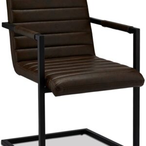Prior, Spisebordsstol med armlæn, PU-læder by Raymond & Hallmark (H: 93 cm. B: 53 cm. L: 66 cm., Mørkebrun)