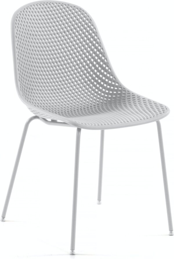 Quinby, Spisebordsstol, moderne, nordisk, plast by LaForma (H: 82 cm. B: 46 cm. L: 58 cm., Hvid)