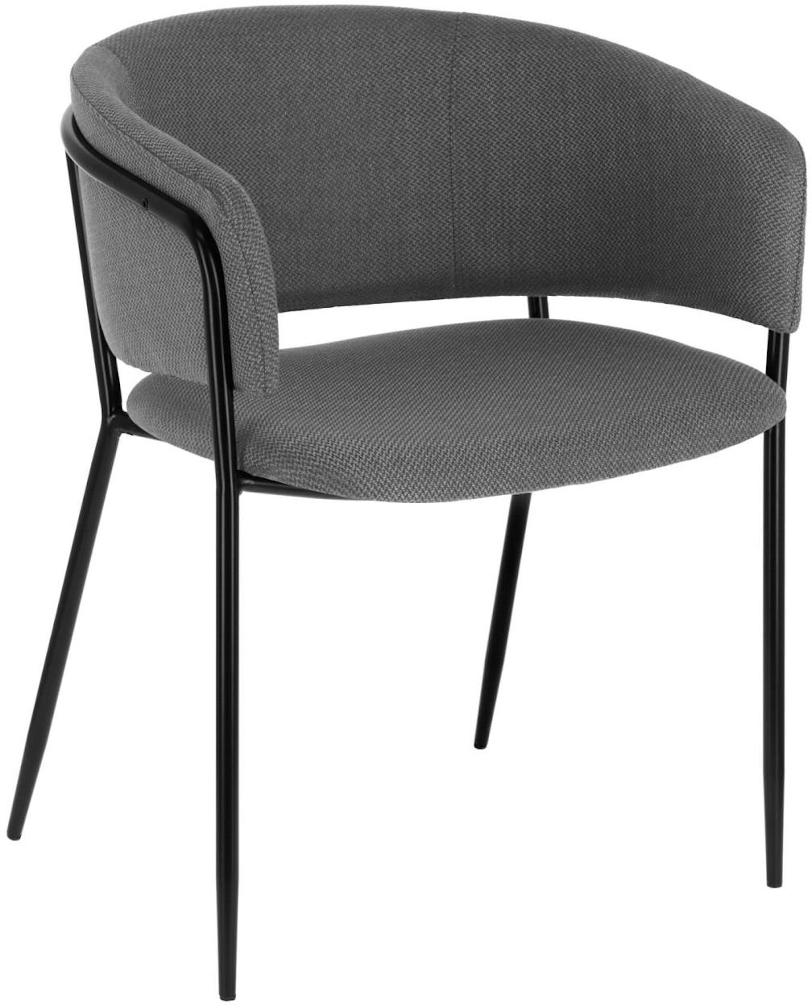 Runnie, Spisebordsstol, vintage, industriel, stof by LaForma (H: 73 cm. x B: 58 cm. x L: 58 cm., Grå/Sort)