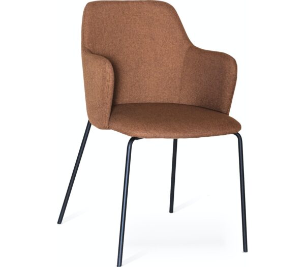 URBAN, Spisebordsstol, Stof, Metal by Torkelson (H: 91 cm. x B: 43 cm. x L: 60 cm., Brun/Sort)