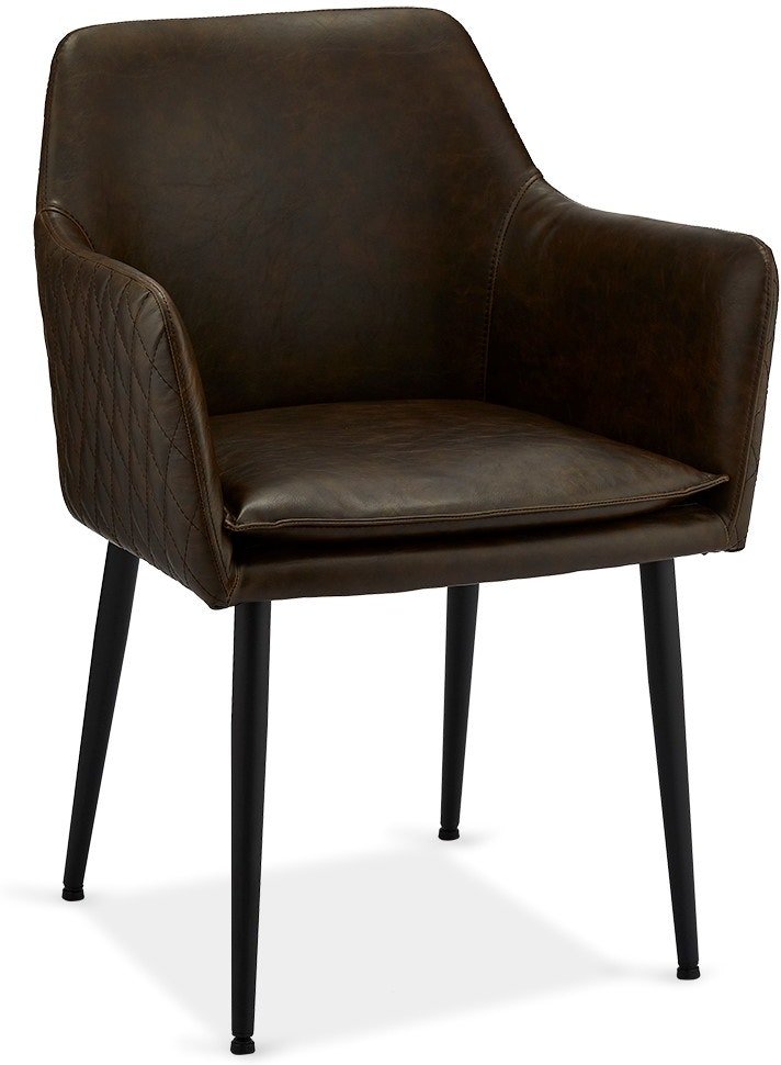 Waterside, Spisebordsstol med armlæn by Raymond & Hallmark (H: 84 cm. B: 62 cm. L: 57 cm., Mørkebrun)
