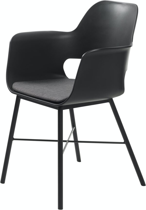 Whistler, Spisebordsstol med armlæn by Unique Furniture (H: 83 cm. x B: 59 cm. x L: 57 cm., Sort)