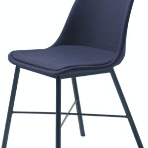 Whistler, Spisebordsstol med stofpude by Unique Furniture (H: 83 cm. x B: 47 cm. x L: 54 cm., Petroleumsblå)