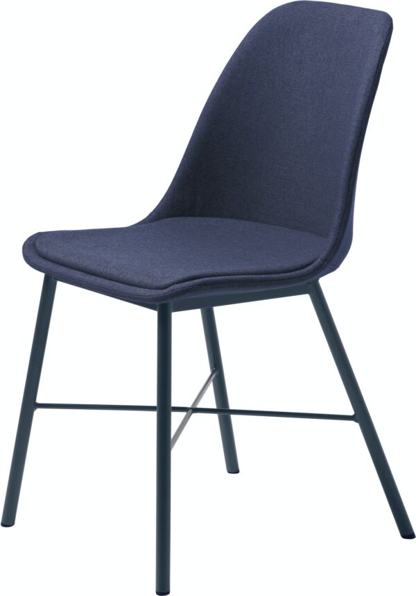 Whistler, Spisebordsstol med stofpude by Unique Furniture (H: 83 cm. x B: 47 cm. x L: 54 cm., Petroleumsblå)