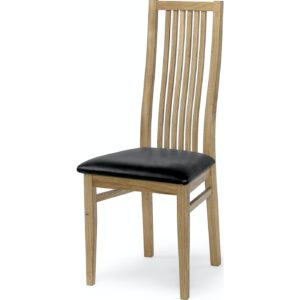 ALLEGRO, Spisebordsstol, Massiv egetræ, Læder by Torkelson (H: 103 cm. x B: 47 cm. x D: 53 cm., Oileret/Sort)