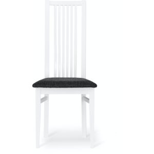 ALLEGRO, Spisebordsstol, Massiv egetræ, Stof by Torkelson (H: 103 cm. x B: 44 cm. x D: 53 cm., Hvid/Grå)