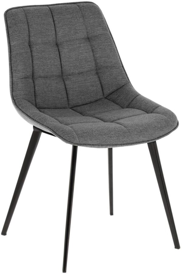 Adam, Spisebordsstol by LaForma (H: 82 cm. B: 51 cm. L: 59 cm., Grå/Sort)