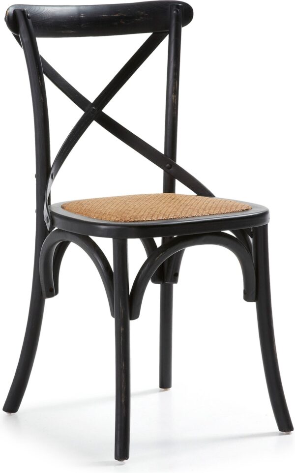 Alsie, Spisebordsstol, colonial, vintage, solidt træ by LaForma (H: 88 cm. B: 50 cm. L: 52 cm., Sort/Natur)