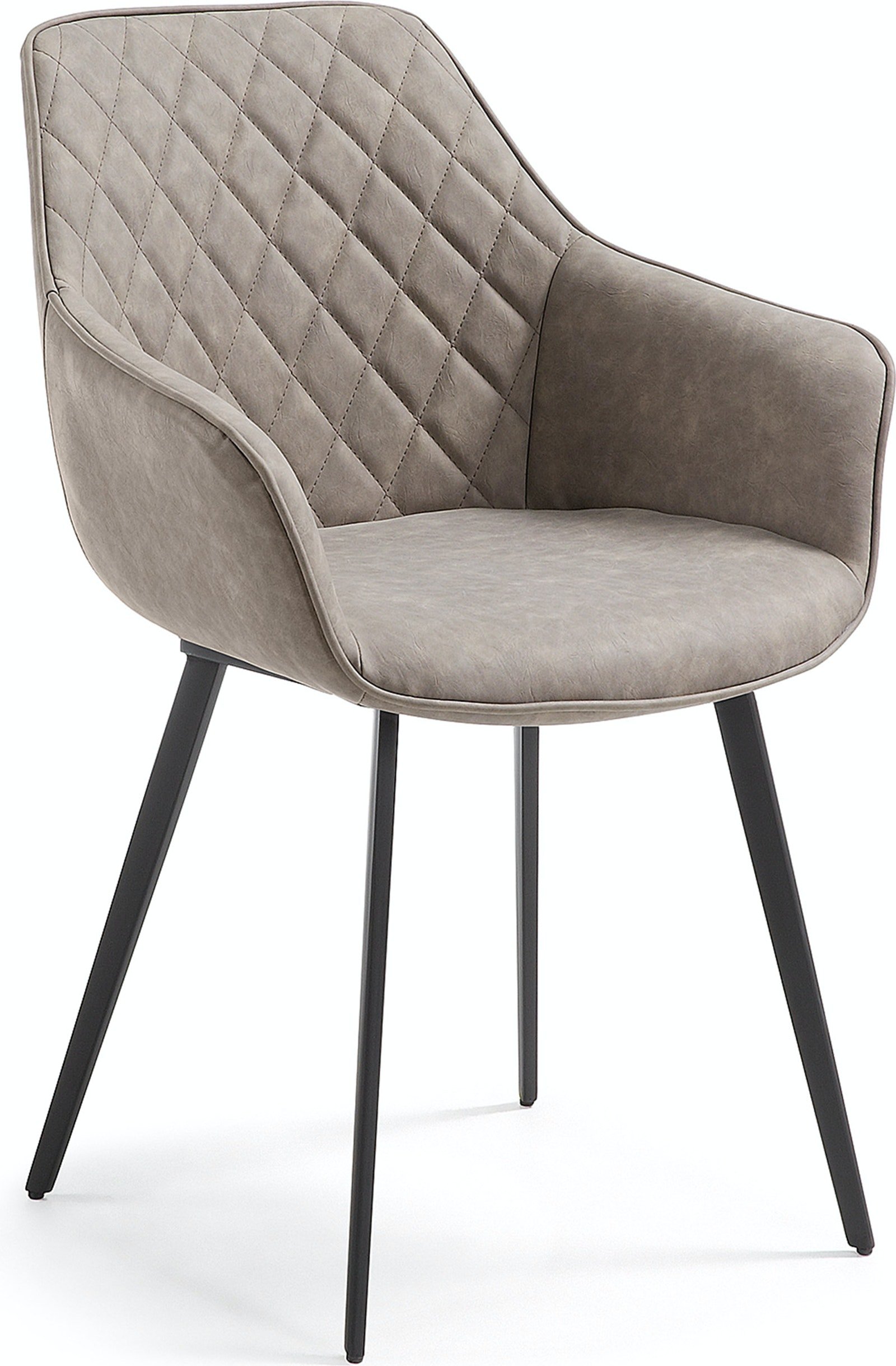 Amira, Spisebordsstol, moderne, nordisk, læder by LaForma (H: 87 cm. B: 60 cm. L: 60 cm., Beige)