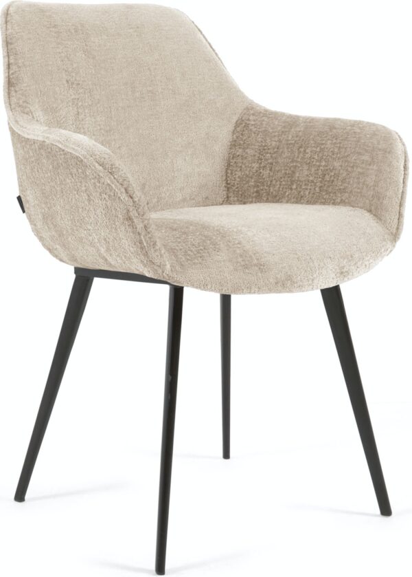 Amira, Spisebordsstol, moderne, nordisk, stof by LaForma (H: 87 cm. x B: 60 cm. x L: 56 cm., Beige)