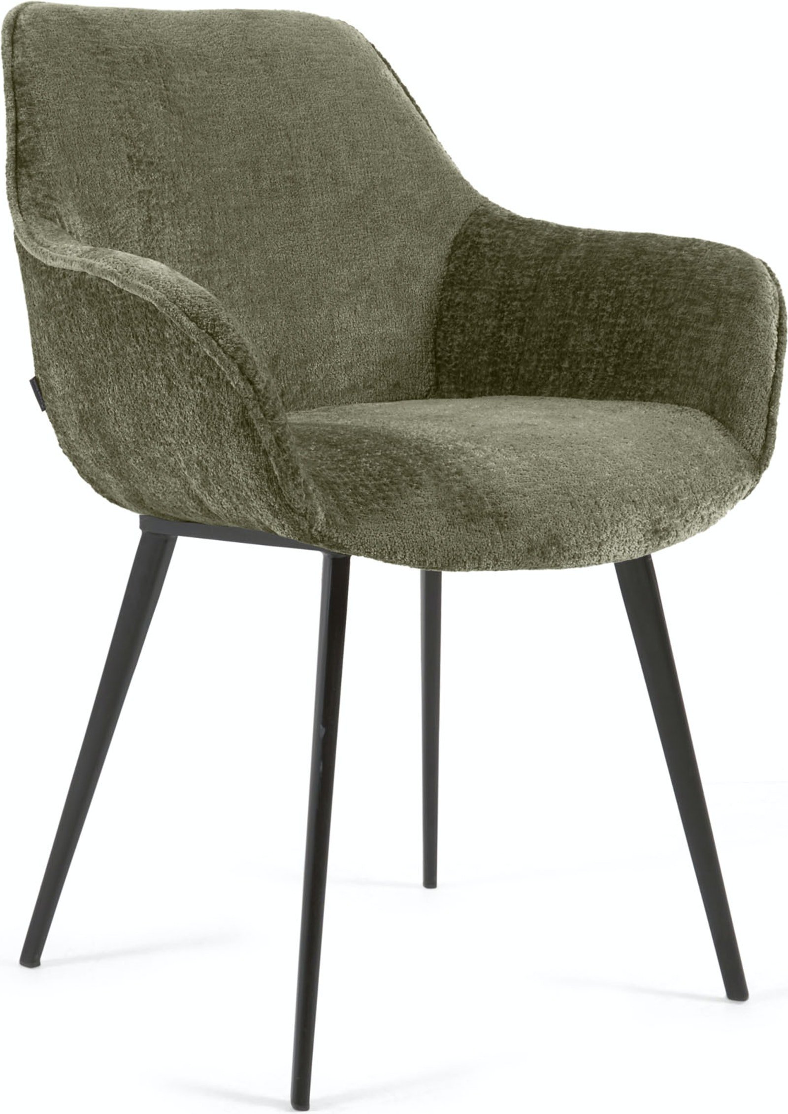 Amira, Spisebordsstol, moderne, nordisk, stof by LaForma (H: 87 cm. x B: 60 cm. x L: 56 cm., Grøn)