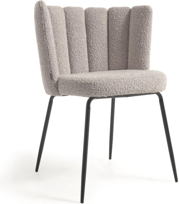 Aniela, Spisebordsstol, stof by LaForma (H: 81 cm. B: 60 cm. L: 49 cm., Grå)