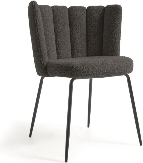 Aniela, Spisebordsstol, stof by LaForma (H: 81 cm. B: 60 cm. L: 49 cm., Sort)