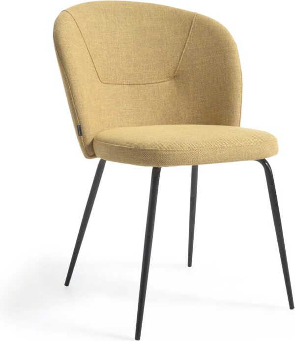Anoha, Spisebordsstol, stof by LaForma (H: 81 cm. B: 54 cm. L: 55 cm., Sennep)