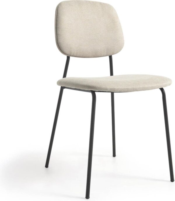 Benilda, Spisebordsstol, moderne, nordisk, stof by LaForma (H: 83 cm. B: 48 cm. L: 53 cm., Beige)