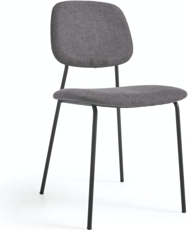 Benilda, Spisebordsstol, moderne, nordisk, stof by LaForma (H: 83 cm. B: 48 cm. L: 53 cm., Grå)