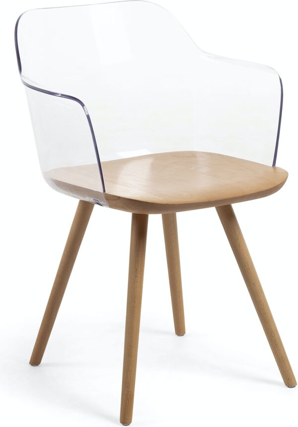 Bjorg, Spisebordsstol, nordisk, moderne, solidt træ by LaForma (H: 76 cm. B: 56 cm. L: 56 cm., Klar/natur)