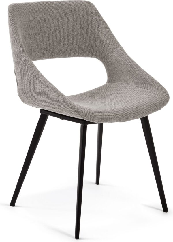 Byre, Spisebordsstol, moderne, nordisk, stof by LaForma (H: 81 cm. B: 51 cm. L: 58 cm., Grå/Sort)