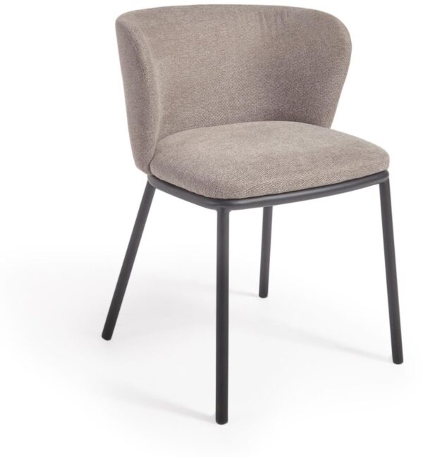 Ciselia, Spisebordsstol, moderne, nordisk, stof by LaForma (H: 75 cm. x B: 55 cm. x L: 52 cm., Lysebrun)