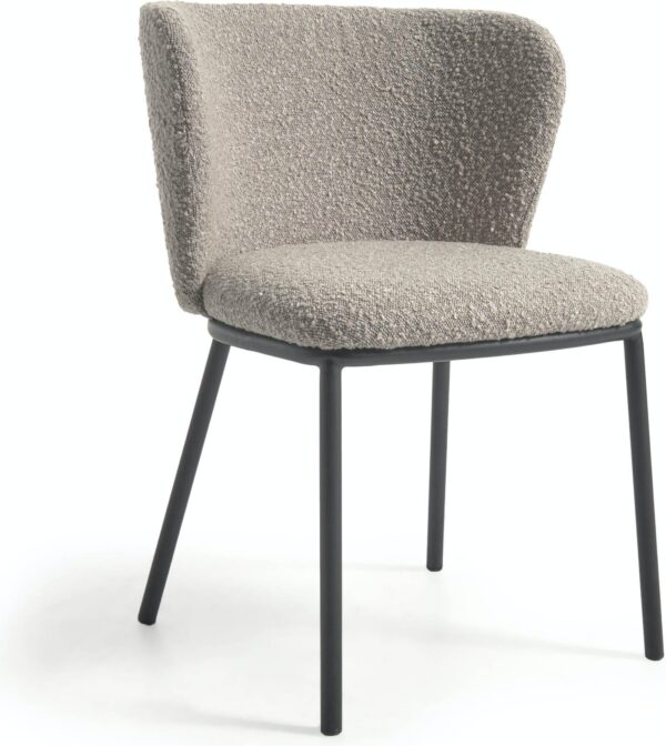 Ciselia, Spisebordsstol, moderne, nordisk, stof by LaForma (H: 75 cm. x B: 55 cm. x L: 52 cm., Lysegrå)