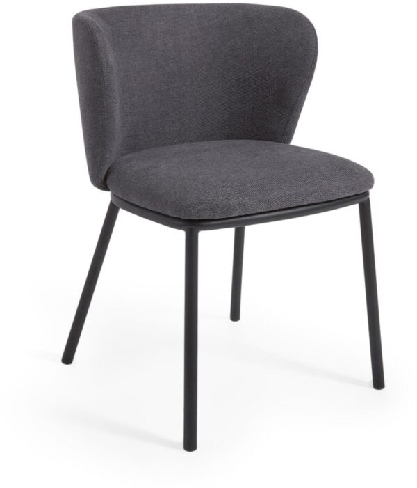 Ciselia, Spisebordsstol, moderne, nordisk, stof by LaForma (H: 75 cm. x B: 55 cm. x L: 52 cm., Mørkegrå)