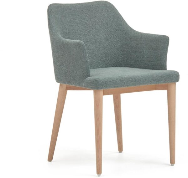 Croft, Spisebordsstole, nordisk, moderne, rustik, stof by Laforma (H: 79 cm. x B: 54 cm. x L: 57 cm., Grøn/Natur)