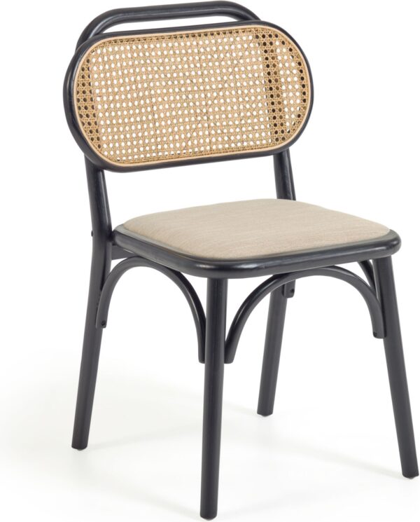 Doriane, Spisebordsstol, solidt træ by LaForma (H: 82.5 cm. B: 47 cm. L: 51 cm., Sort)