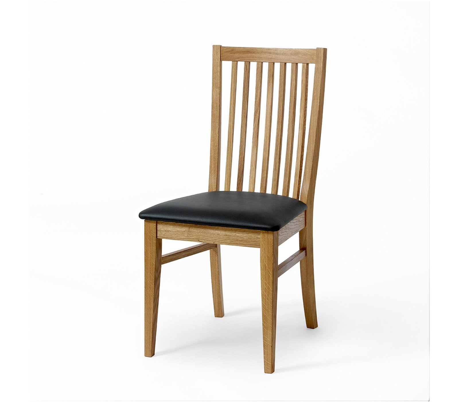 EKLIDEN, Spisebordsstol, Massiv egetræ, Læder by Torkelson (H: 92 cm. x B: 45 cm. x D: 55 cm., Oileret/Sort)