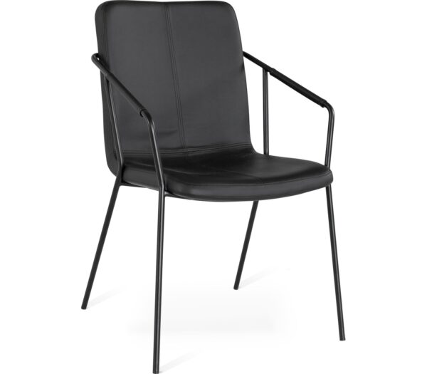 EVO, Spisebordsstol, Kunstlæder, Metal by Torkelson (H: 92 cm. x B: 55 cm. x L: 58 cm., Sort)