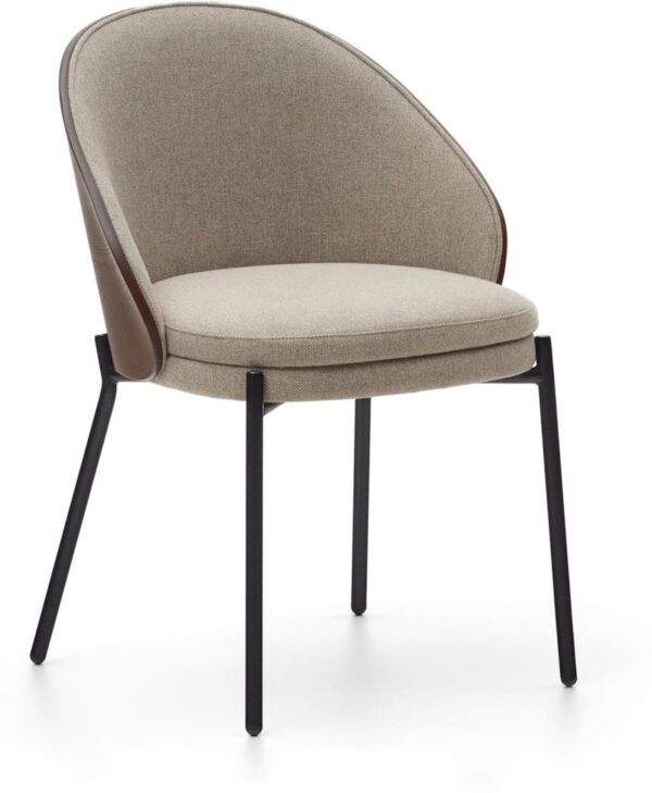 Eamy, Spisebordsstole, moderne, nordisk, rustik, stof by Laforma (H: 75 cm. x B: 55 cm. x L: 53 cm., Beige)