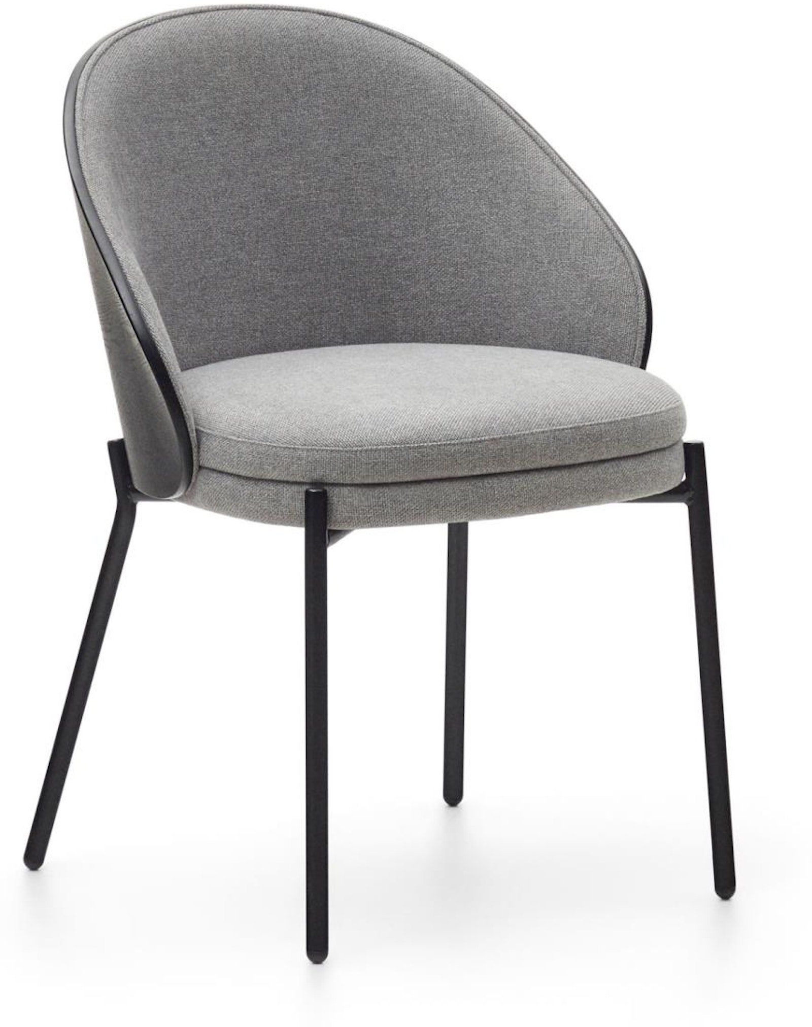 Eamy, Spisebordsstole, moderne, nordisk, rustik, stof by Laforma (H: 75 cm. x B: 55 cm. x L: 53 cm., Sort)